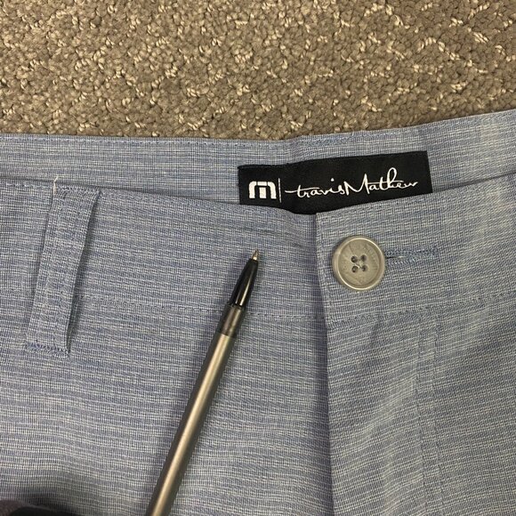 Travis Mathew Beck Shorts Men's 37 Blue Stripe Stretch Performance golf - Picture 3 of 14
